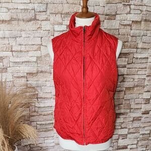 The Limited Full Zip  Red Quilted Vest
